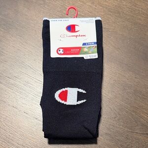 Champion Performance Soccer Socks Black Size Large Adult Two Pair Over The Calf
